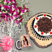 Cake Mug Bouquet Combo