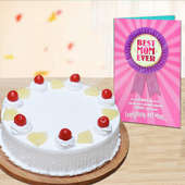 Pienapple Cake with Greeting Card for Mom