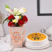 Cake N Flower Box - Online Fathers day Combo 