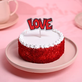 Valentines Love Red Velvet Cake