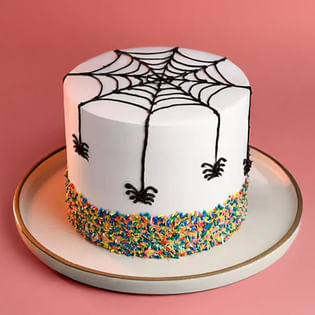 Spooky Spider Web Pineapple Cake