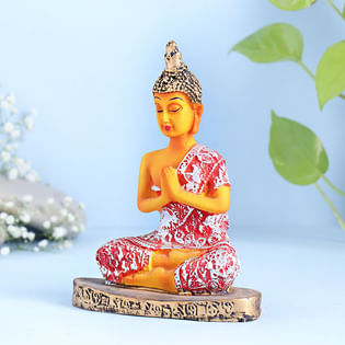 Calm Aura Red Buddha Figurine