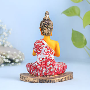 Calm Aura Red Buddha Figurine