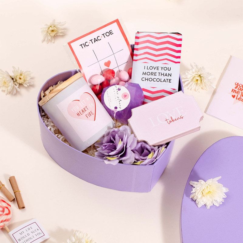 Lilac Valentines Hamper gift items