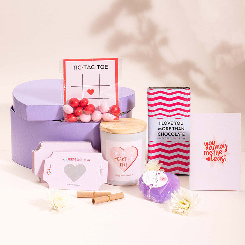 Lilac Valentines Hamper gift items