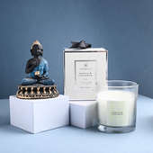 Candlelit Serenity with Buddha Showpiece - Best Gift of Happy New Year
