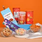 One Best Bro Kids Rakhi Online Delivery - Assorted Candy Rings Corn Nuts Baked Cashews Hazelnut Chocolate with Best Bro Rakhi