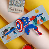 Send Cap America Rakhi for Kids Online - Superhero Rakhi