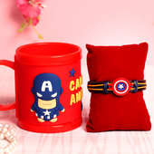 Capt America Rakhi Gift Set : Order kids rakhi combo online