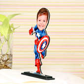 lateral view of Personalised Captain America Caricature