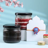 Captain America Kids Rakhi With Jar Cakes Duo