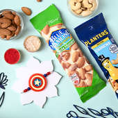 Captain America Rakhi With Almonds N Cashews