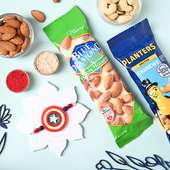 Captain America Rakhi With Cashews And Almonds