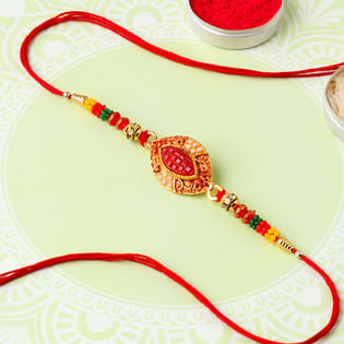 Captivating Beaded Stone Rakhi (Single Rakhi)