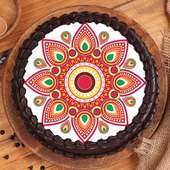 Captivating Rangoli Theme Chocolate Cake