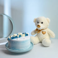 Cake with Teddy Bear Online FlowerAura