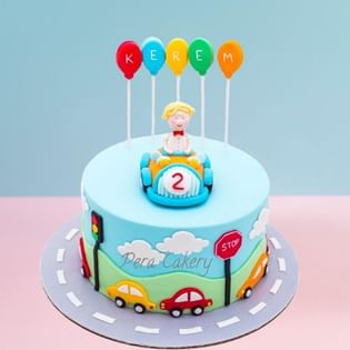 Car Theme Fondant Cake