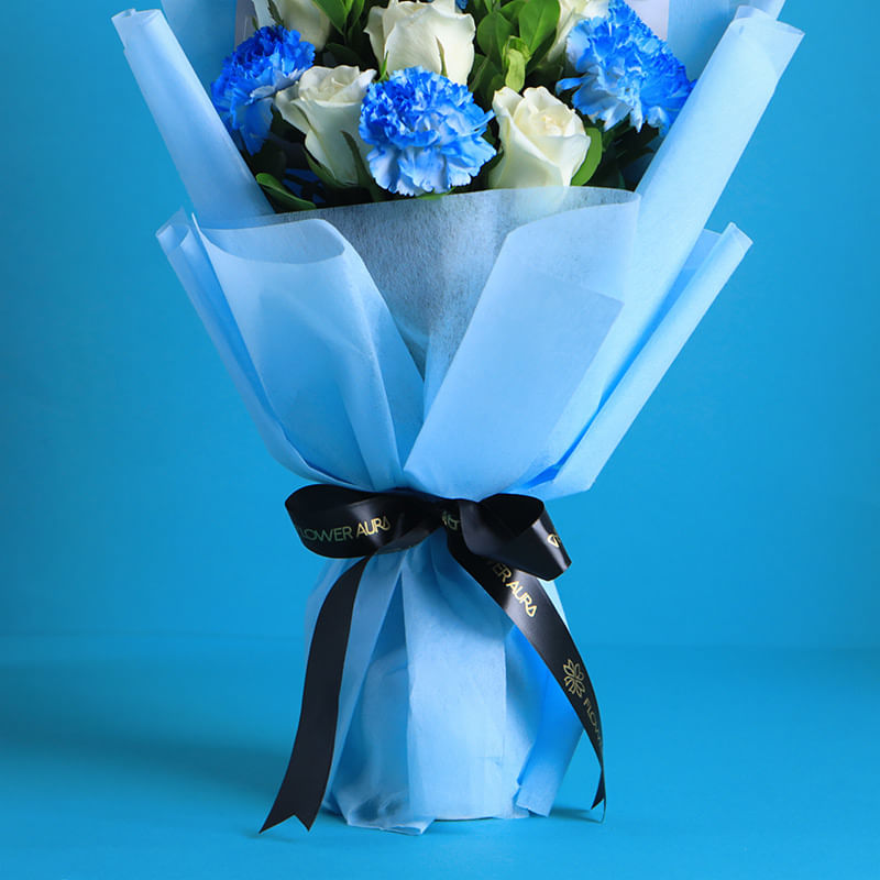 Carnations In Blue Hues For Dad