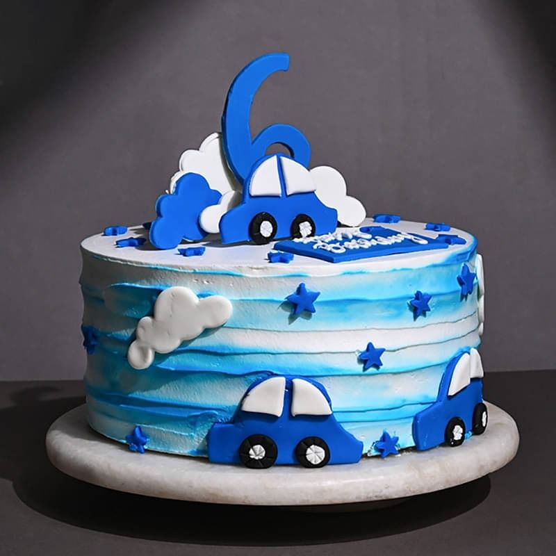 Cars N Clouds Theme Cake