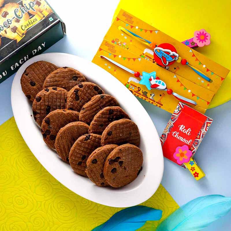 Buy Cartoon Plane Rakhi & Cookie Combo - BUL at | FlowerAura Buy Cartoon Plane Rakhi & Cookie Combo - BUL at | FlowerAura