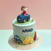 Cartoon Travel Car Theme Cake