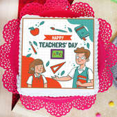 Cartoony Teachers Day Cake
