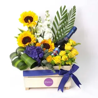 Elegant Blooms With Sparkling Drink