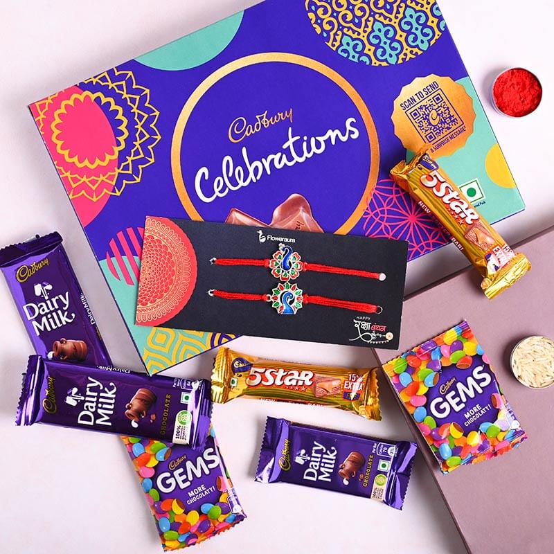 Send Celebrations N Peacock Rakhi Duo Online