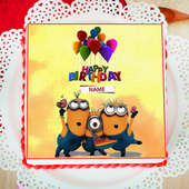 Minion Birthday Photo Cake For Children