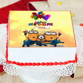 Minion Birthday Photo Cake For Children - Zoom View