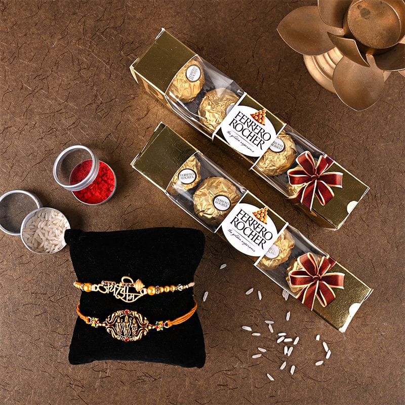 Celebratory galore Rakhi pack - 2 Set of 2 rakhi