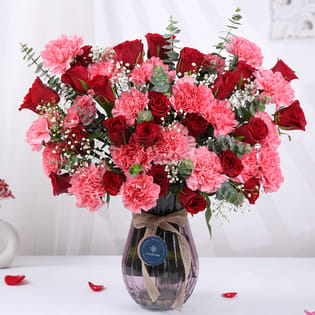 Celestial Love Rose N Carnation Ensemble