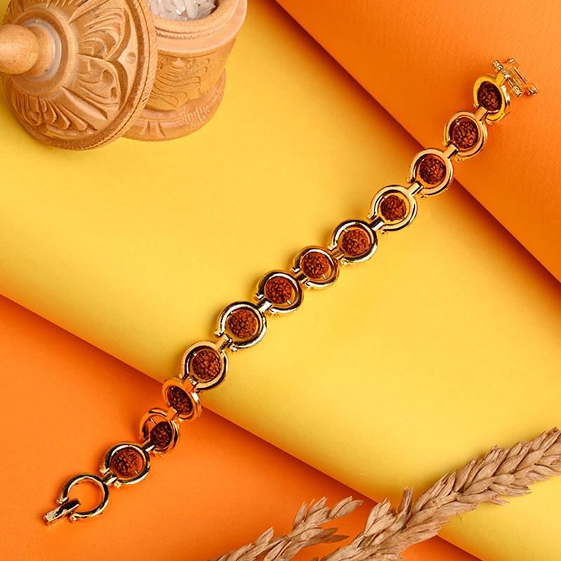 Send Celestial Rudraksh Rakhi Online - Designer Rakhi