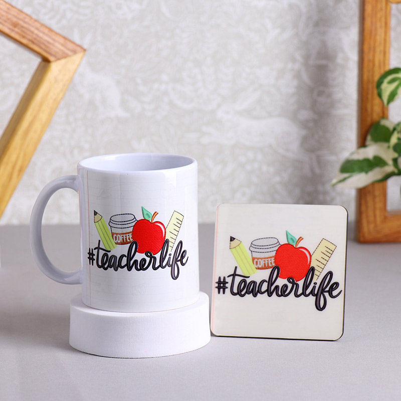 Ceramic Mug N Coaster Set For Teachers