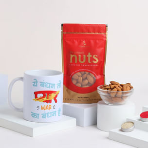 Ceramic Mug With Almonds For Bhai Dooj