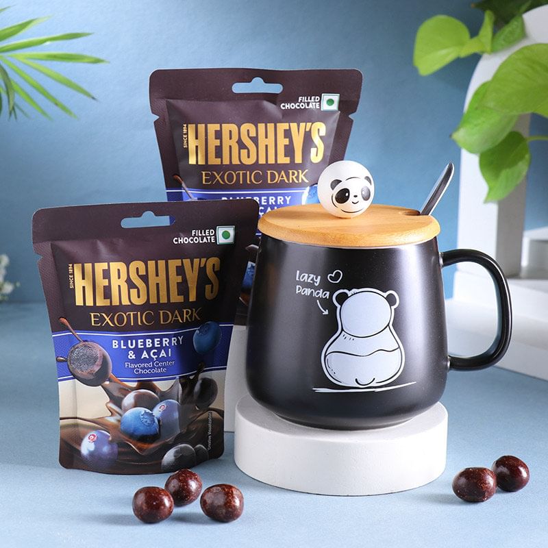 Ceramic Panda Mug With Chocolates
