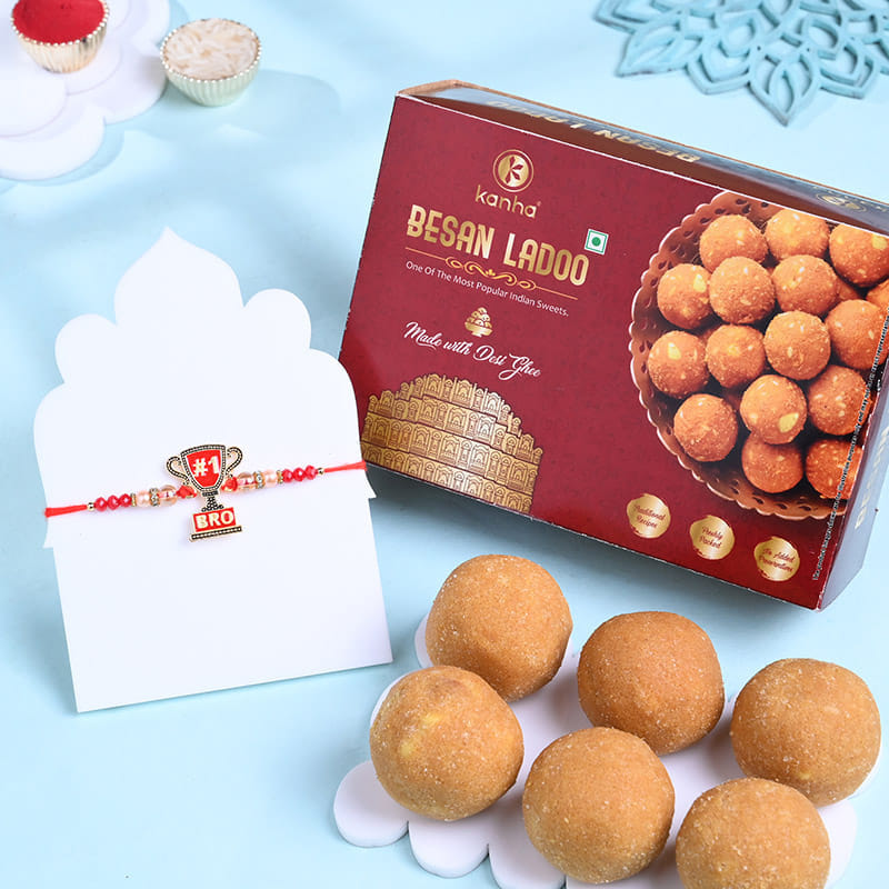 Champions Trophy Rakhi With Besan Ladoos