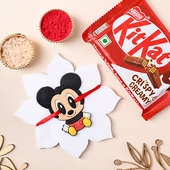 Charming Mickey Mouse Rakhi With Kitkat