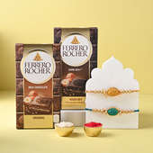 Send Ferrero Rocher Bars with 2 Set of Rakhis to UK