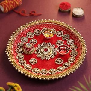 Charming Red Aarti Thaali