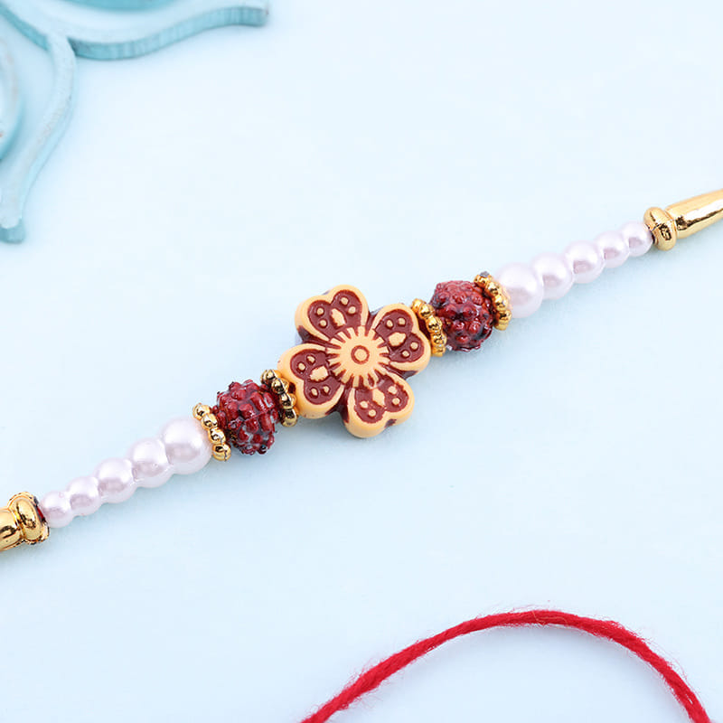 Charming Red Floral Rakhi