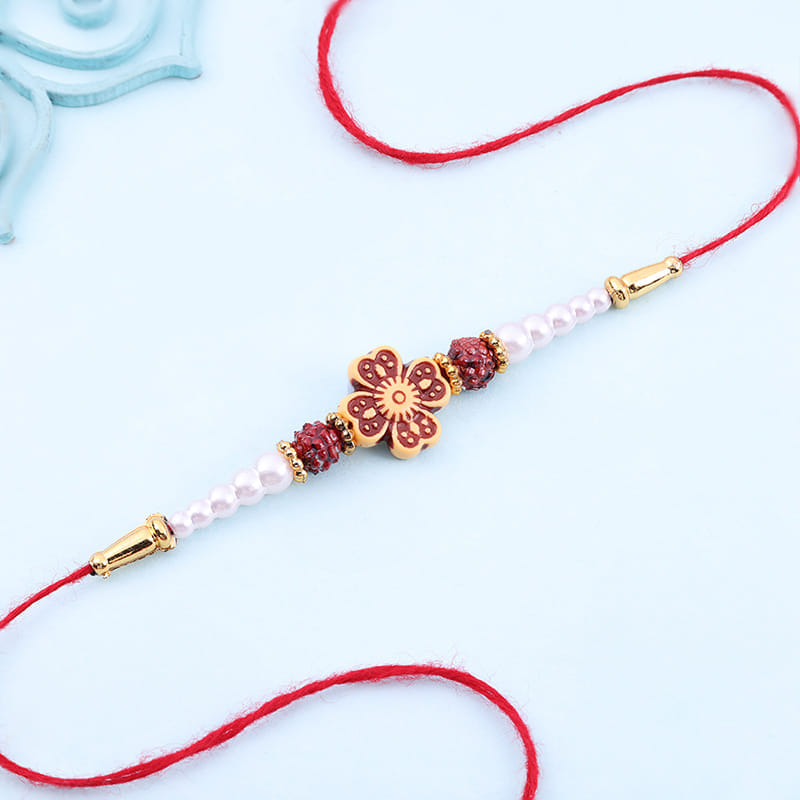 Charming Red Floral Rakhi