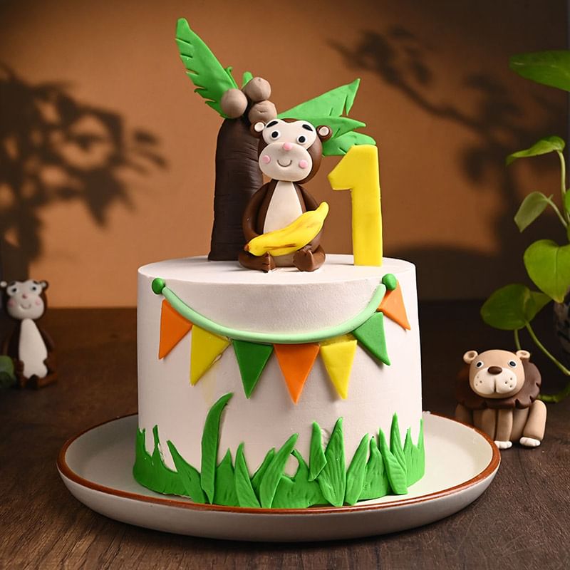 Side View of Cheeky Monkey Cake