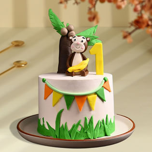 Side View of Cheeky Monkey Cake