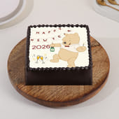 Cheerful Bear Choco New Year Cake