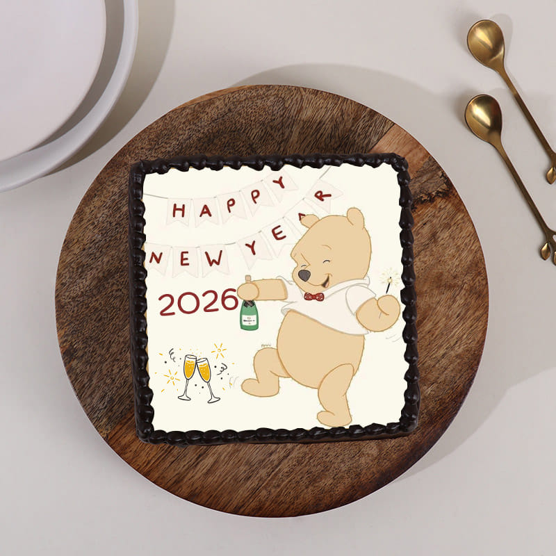 Cheerful Bear Choco New Year Cake