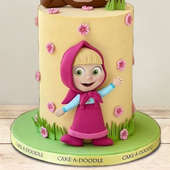 Order Cheerful Masha and Bear Fondant Kids Cake