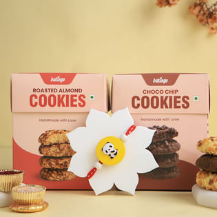 Cheerful Panda Rakhi With Cookies N Almonds