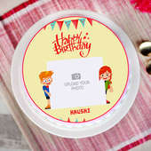 Round Personalized Cake for Kids - Top View