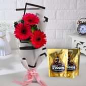 Cheerful Pink Gerberas N Chocolates